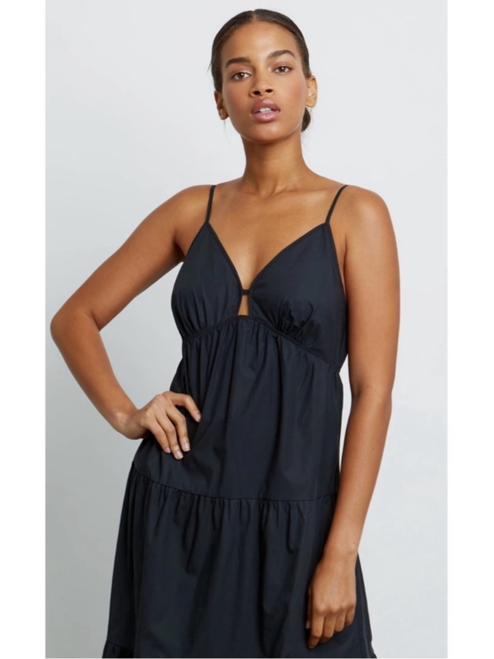 Rails Avril Black Tiered Midi Dress